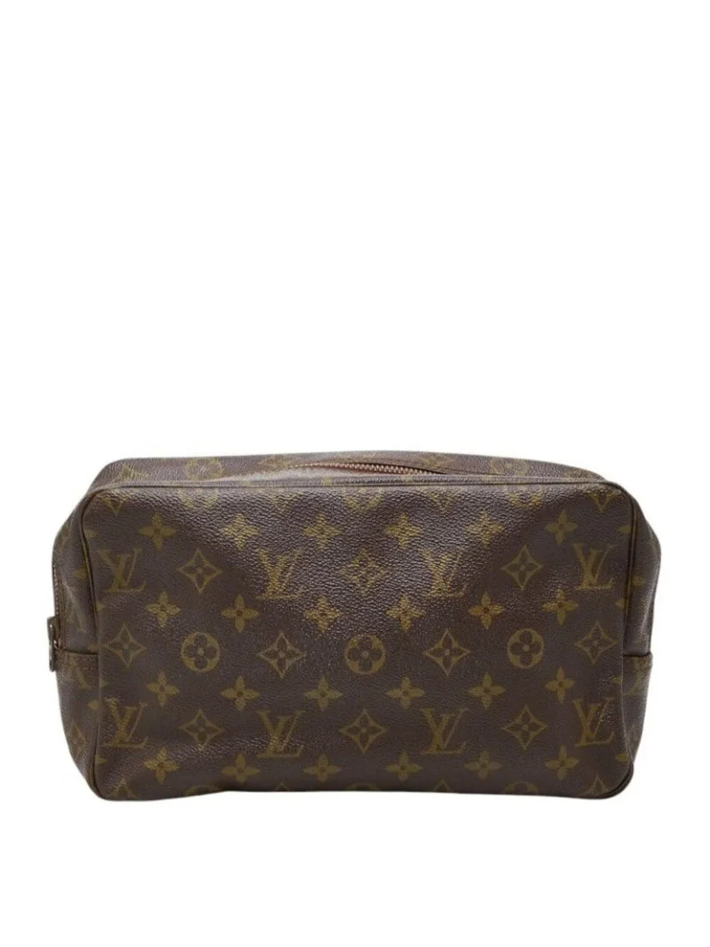 Louis Vuitton Monogram Trousse Toilet 28 Clutch Brown Leather